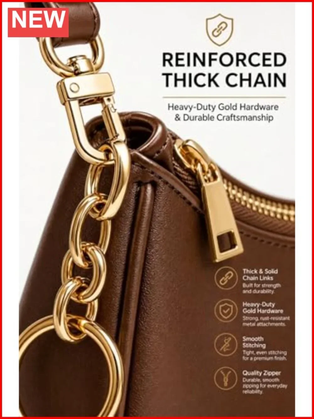 Women's Faux Leather Hobo Shoulder Bag with Zipper & Cherry Charm